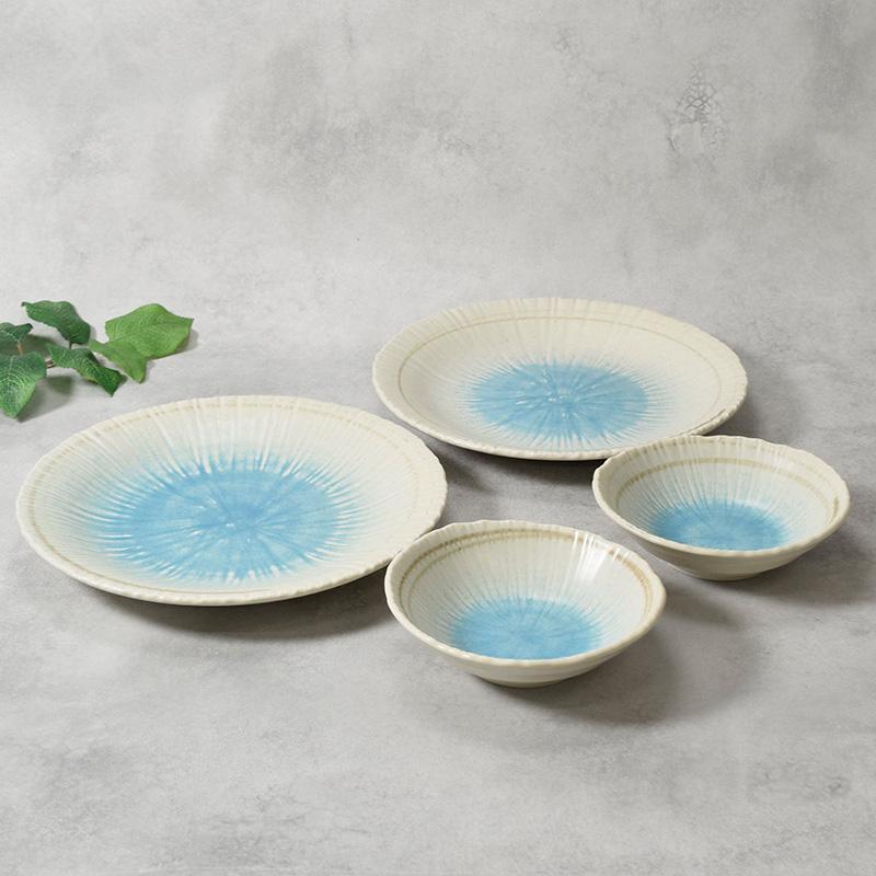 大皿 ＆取り鉢 2人用 4枚セット 2サイズ×各2枚 雫 和食器 割引セット
