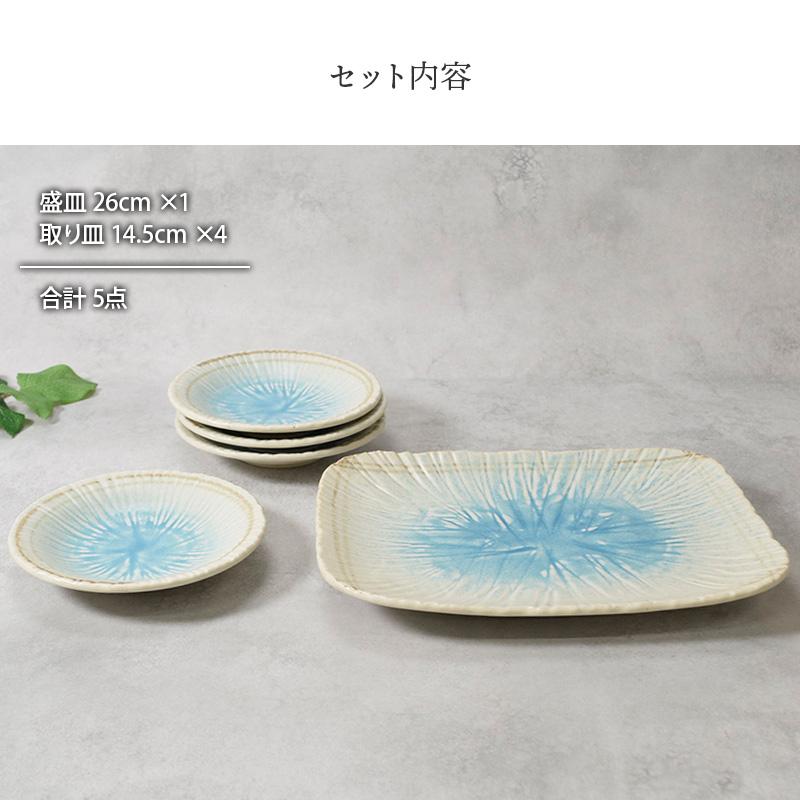 盛皿 ＆ 取り皿 4人用 合計5点セット 雫 和食器 割引セット 送料無料