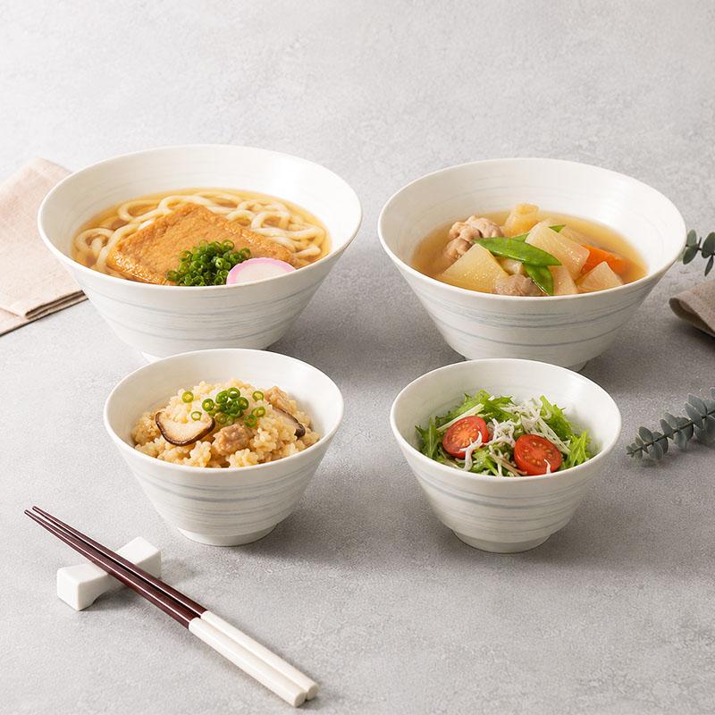 ラーメン丼ぶり＆小丼ぶり 13cm 2人用 4点セット 昇仙 送料無料 丼ぶり