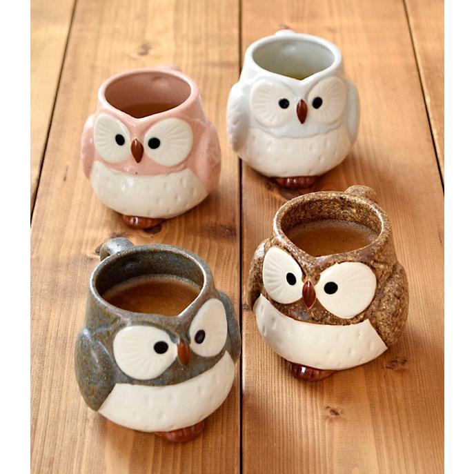 コップ　ふくろう マグカップ HAPPYふくろう 名入れ 箱入り カップ コップ マグ フクロウ