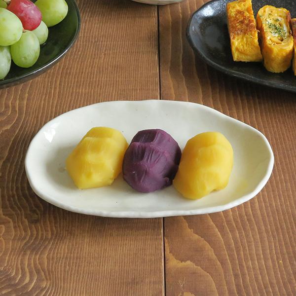 和食器 おしゃれ 水玉 楕円皿（ドットモノトーンシリーズ）中皿