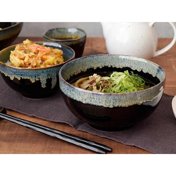どんぶり お好み丼（大） 天目白流し 和食器 丼 黒い食器 丼ぶり 多用