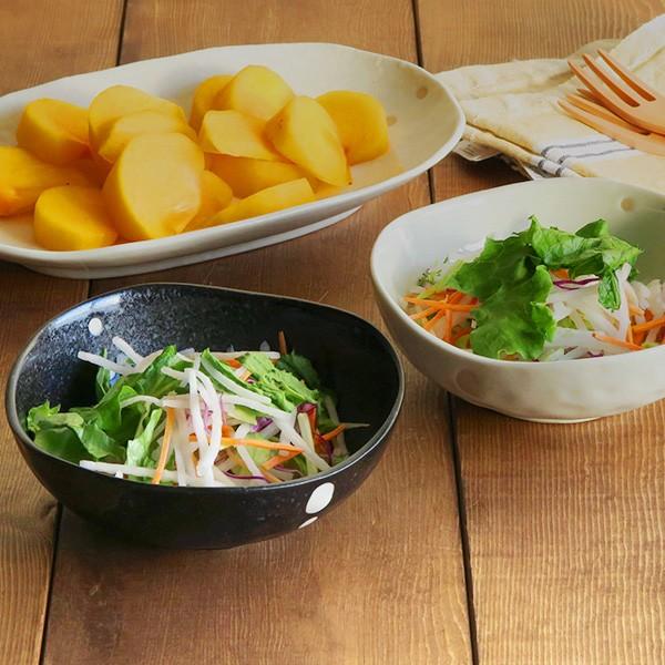 和食器 ボウル 水玉 三角4.5寸鉢 （ドットモノトーンシリーズ