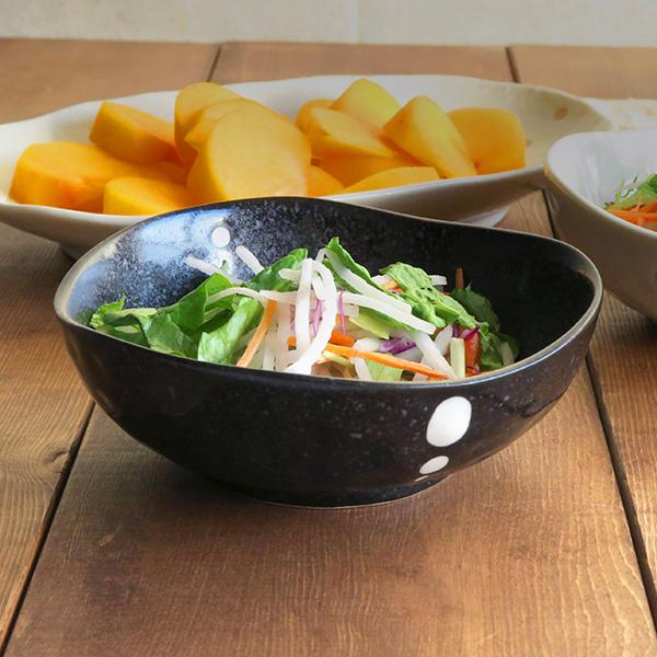 和食器 ボウル 水玉 三角4.5寸鉢 （ドットモノトーンシリーズ