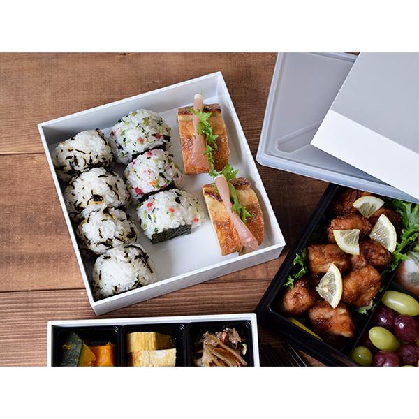 重箱 和モダンオードブル スクエア 3段重 18cm ホワイト 仕切り付き 和