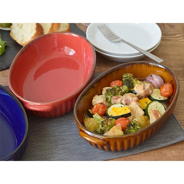 オーバルグラタン皿 24cm CAFEストライプ 洋食器 グラタン皿 耐熱皿