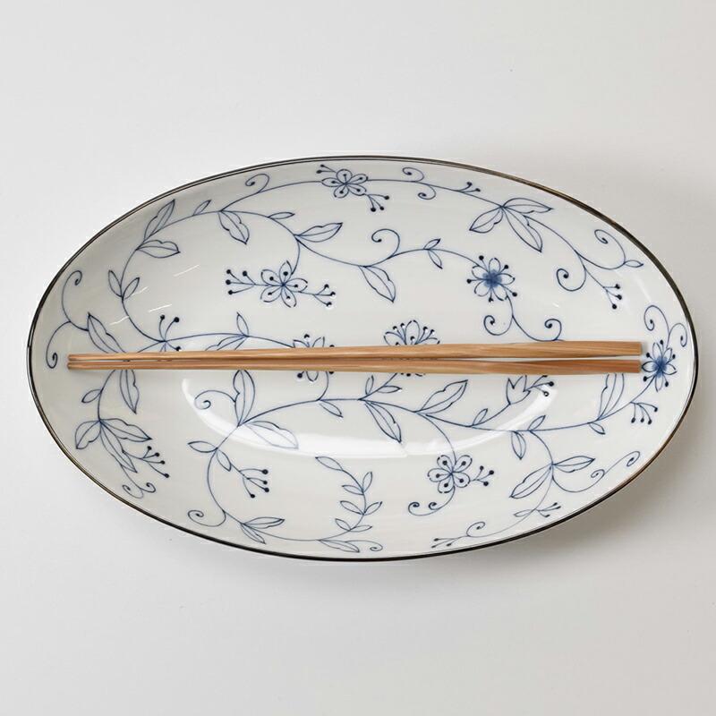 最大50%OFFセール】楕円大鉢 26.5cm 線唐草 訳あり・アウトレット