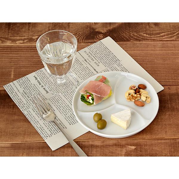 3つ仕切り皿 おつまみ中皿 17.5cm ホワイト プレート お皿