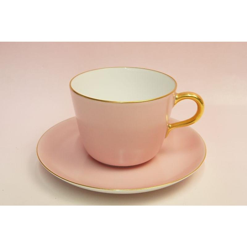 大倉陶園　モーニング碗皿（ピンク蒔き） | 