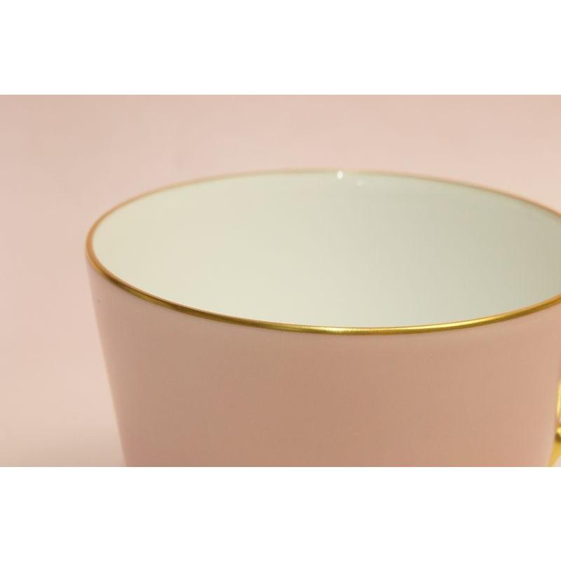 大倉陶園　モーニング碗皿（ピンク蒔き） |  | 01