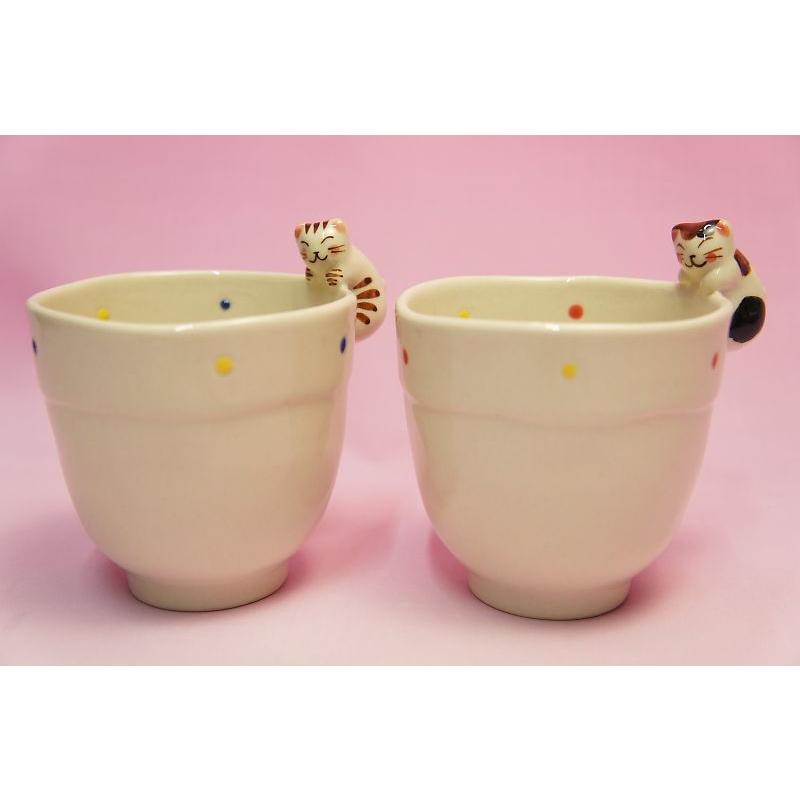 ドット猫（ドットねこ）湯呑み | 