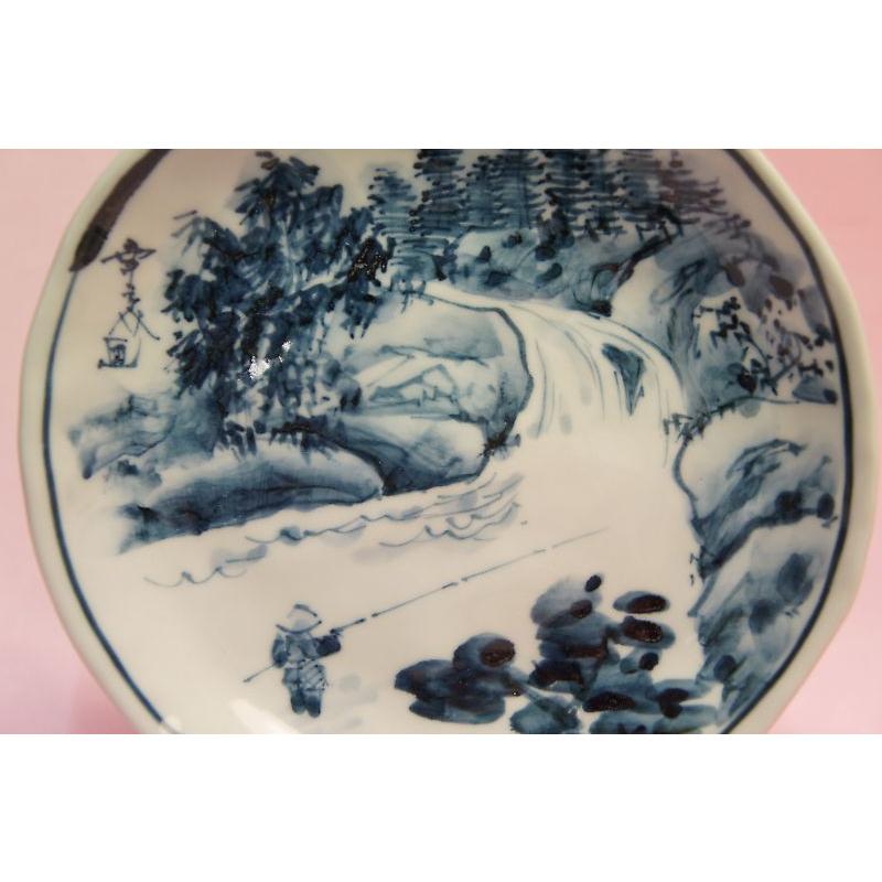 六齋窯 村田幸之介 手捻り絵変わり山水 5寸皿揃 : 食器のみつは 六齋窯 村田幸之介 手捻り絵変わり山水 5寸皿揃 : 食器のみつは