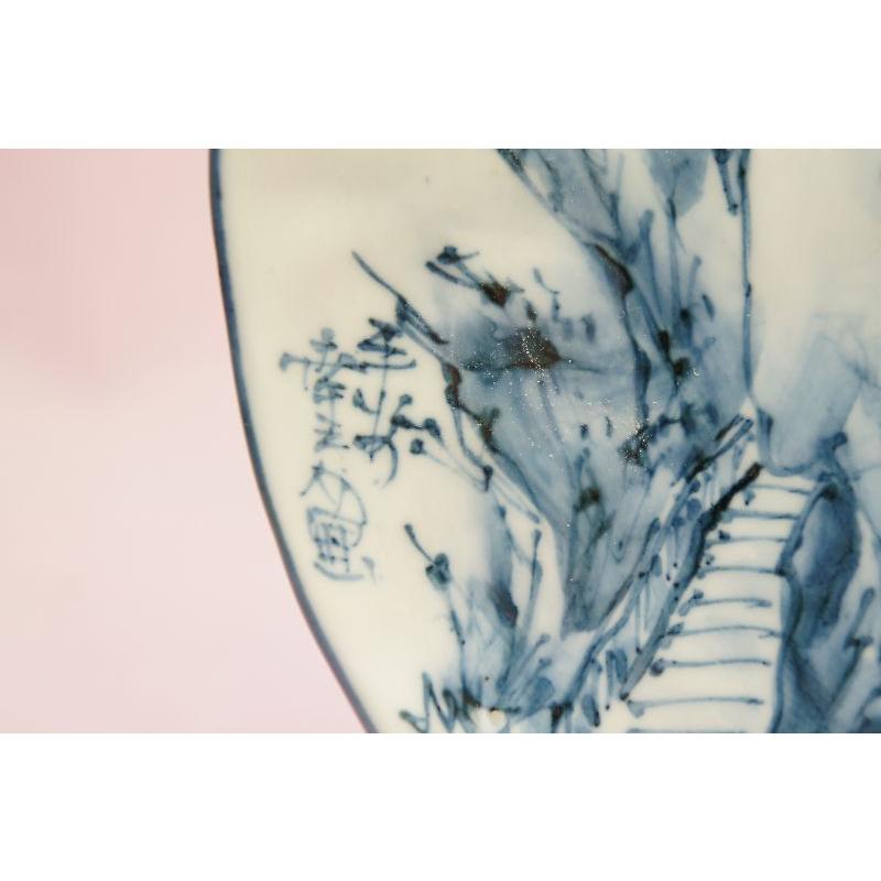 「送料無料・年末感謝」 六齋窯　村田幸之介　手捻り山水　7寸皿 【R6696307970】(24200円)