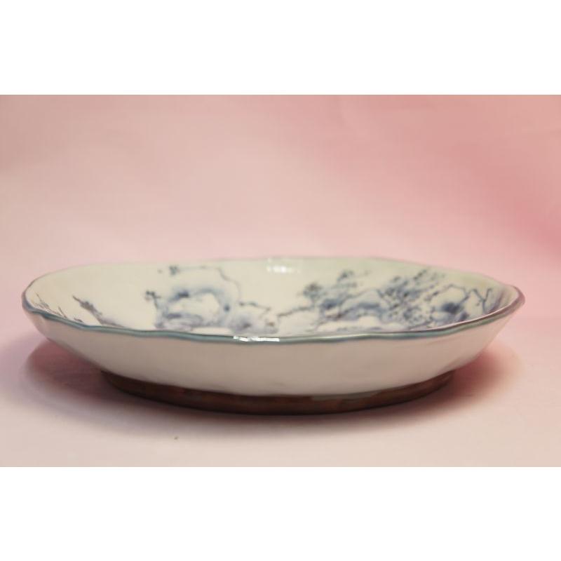 「送料無料・年末感謝」 六齋窯　村田幸之介　手捻り山水　7寸皿 【R6696307970】(24200円)