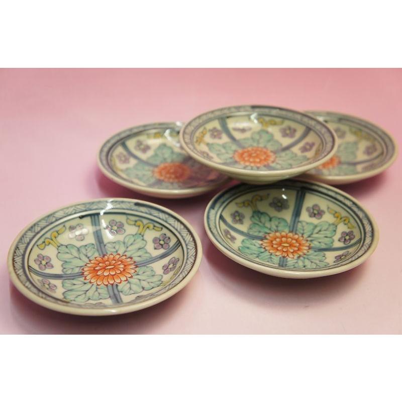 佐藤走波（六代）染錦花文　深鉢　5枚 佐藤走波（六代）染錦花文 深鉢 5枚 佐藤走波（