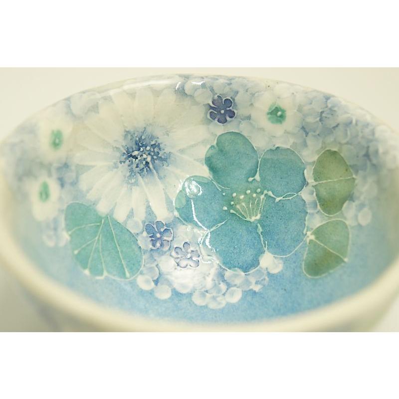 ゆずりは　青彩白花　飯碗 |  | 02