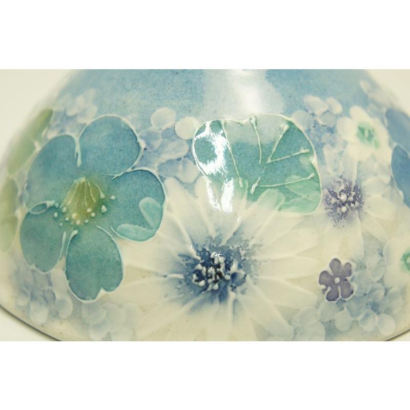 ゆずりは　青彩白花　飯碗 |  | 03