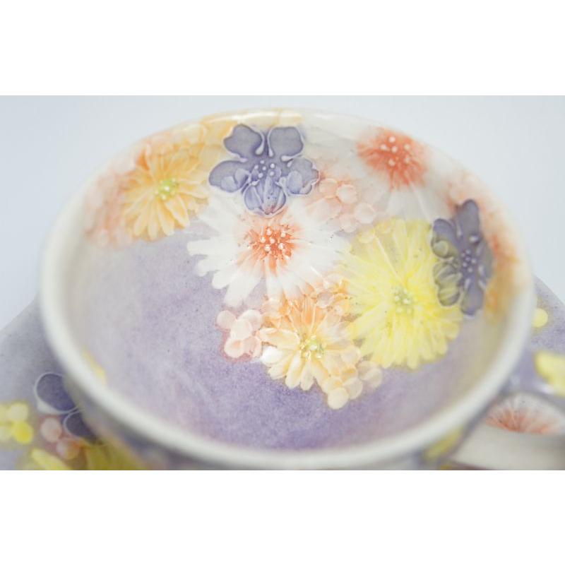 ゆずりは　紫花景色　碗皿 |  | 01