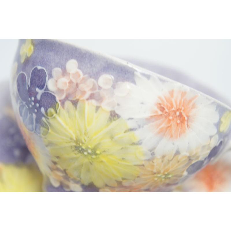 ゆずりは　紫花景色　碗皿 |  | 02