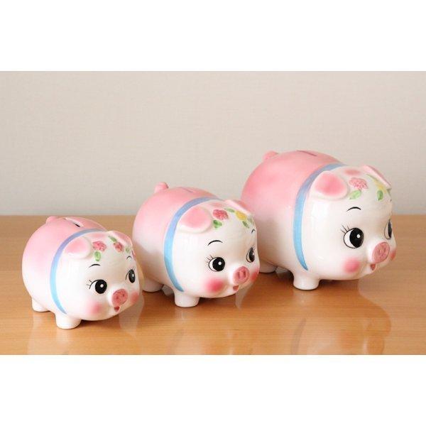 無料 ぶた貯金箱 大 日本製 陶器 コイン入れ 500円玉貯金 可愛い ブタ 豚 昭和デザイン レトロ 割らない Aynaelda Com