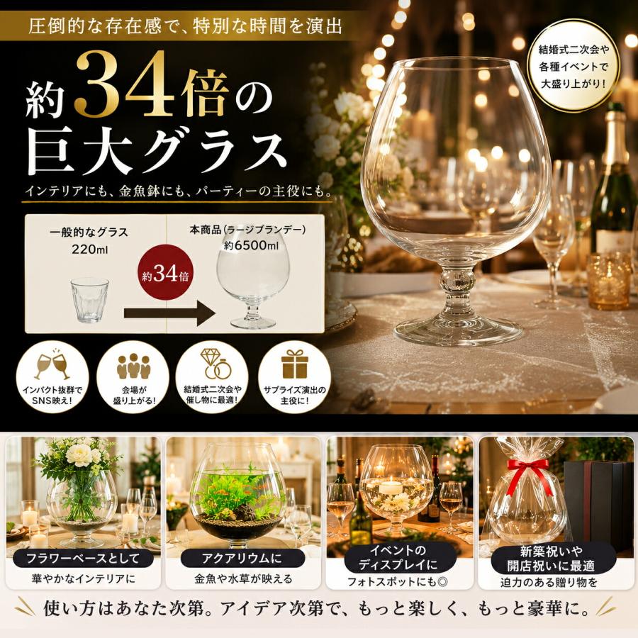 ラージブランデー 特大ブランデーグラス 巨大グラス 特大グラス 出世
