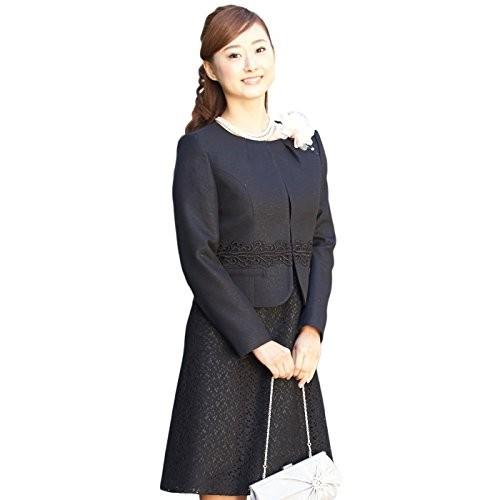 限定製作 セレモニースーツ アンサンブル 2点セット フォーマルスーツ ノーカラージャケット 半袖ワンピース レディース 婦人服 大きいサイズ ブラック 13号 気質アップ Regionmarket Store