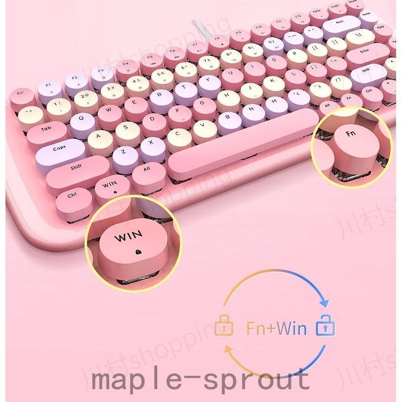 メカニカルキーボード 有線 キーボード 英語配列 バックライト 可愛い