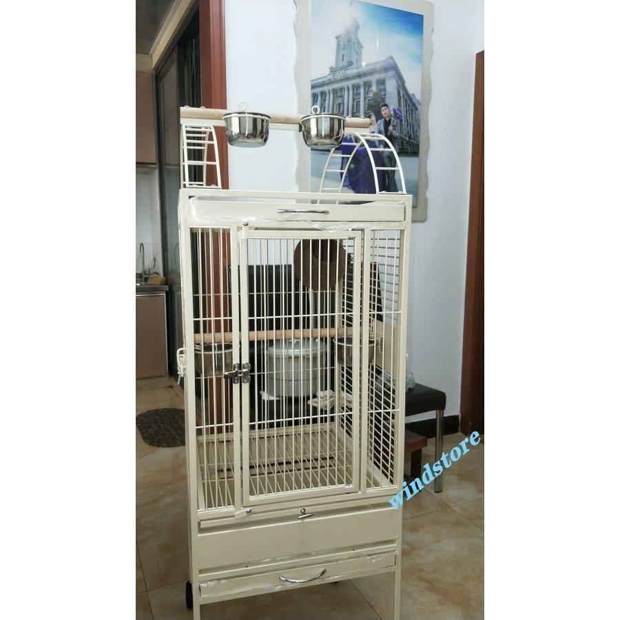 爆売中！バードケージ 鳥の部屋 大型インコ用 鳥籠 鳥かご 飼育 合金 安定性抜群 室内外兼用 組立式 移動便利 おうむ 小鳥 輪付 