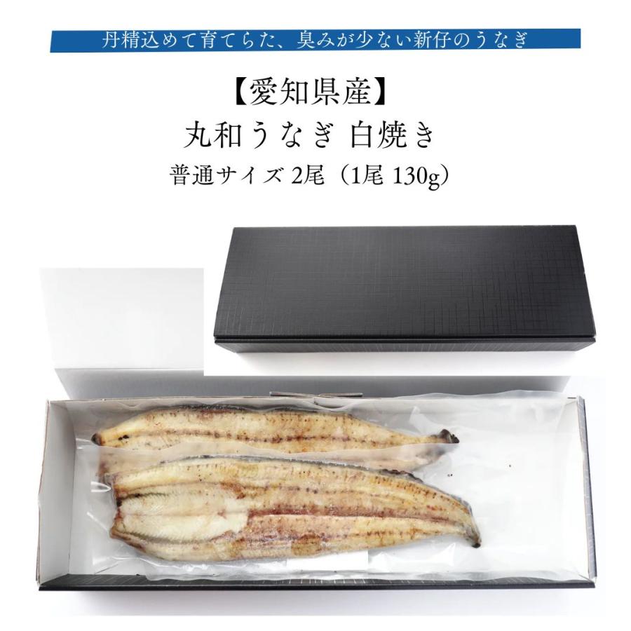 丸和うなぎ 白焼き (普通サイズ 1尾 130g) X 2尾 愛知県産 臭みが