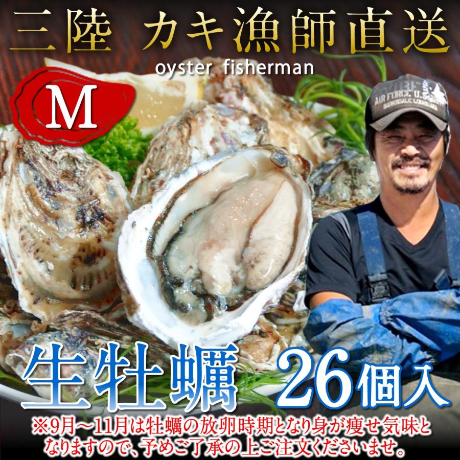 生牡蠣 殻付き M 26個 生食用 生ガキ 宮城県産 漁師直送 格安 生かき お取り寄せ バーベキュー お中元 父の日ギフト Basketball Mk