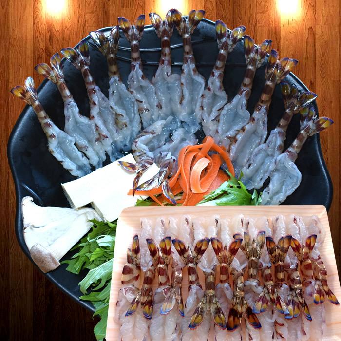 えび 車海老 しゃぶしゃぶ 海老しゃぶ［M］14枚入×5P 車エビ むき身 生 海鮮鍋 くるまえび 熊本県天草 匠の車えび［お歳暮 2023 ギフト 御歳暮］ 