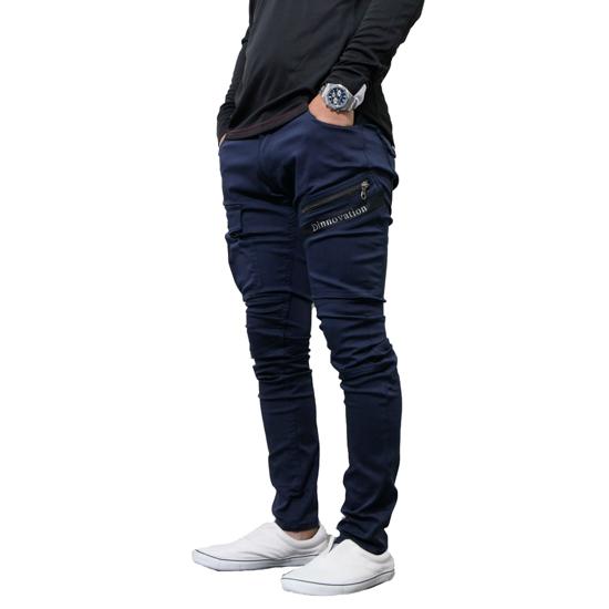 Dinnovation (NEW) ストレッチパンツ 21B004 ネイビー｜ライトグレー