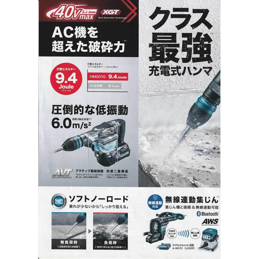 マキタ HM001GZK 充電式ハンマ 40Vmax 40V・本体・ケース付 マキタ HM001GZK 充電式ハンマ 40Vmax 40V・本体・ケース付