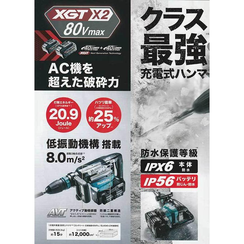 マキタ（makita） HM002GZK 充電式ハンマ 80Vmax SDS-maxシャンク 40V