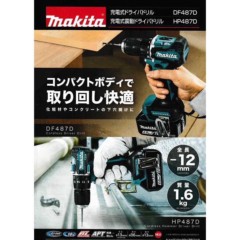 【SIW】makita マキタ HP487DRGX 18V充電式震動ドライバドリル バッテリ2個・充電器・ケース付【未使用品】 Amazon | マキタ(Makita) 充電式震動ドライバドリル 18V6Ah バッテリ2