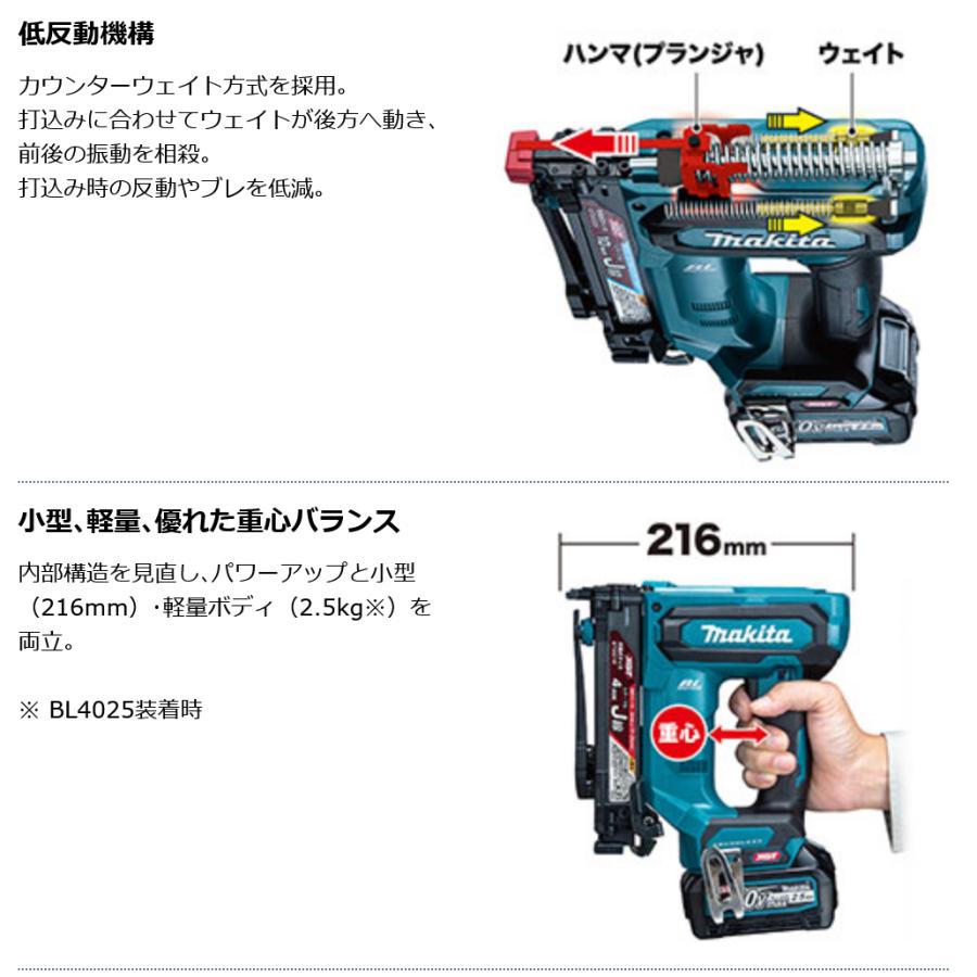 マキタ 充電式タッカ ST001GRDX 40Vmax (電池2個・充電器 マキタ 充電式タッカ ST001GRDX 40Vmax (電池2個・充電器