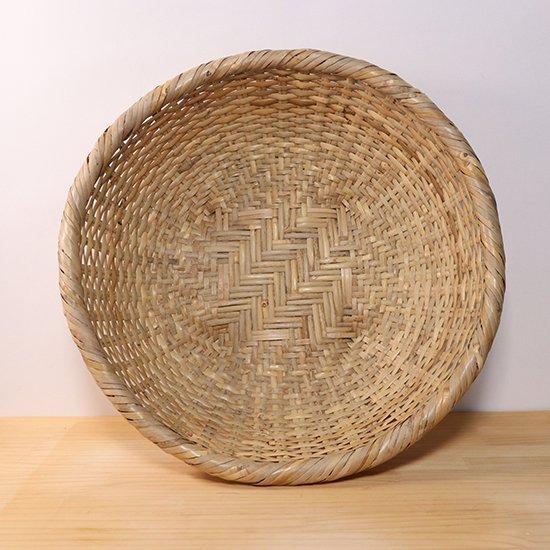 底編み足付き平ざる 那須の篠細工 篠竹細工 篠竹 鈴竹 すず竹 かご