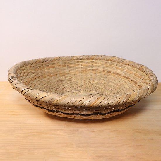 底編み足付き平ざる 那須の篠細工 篠竹細工 篠竹 鈴竹 すず竹 かご