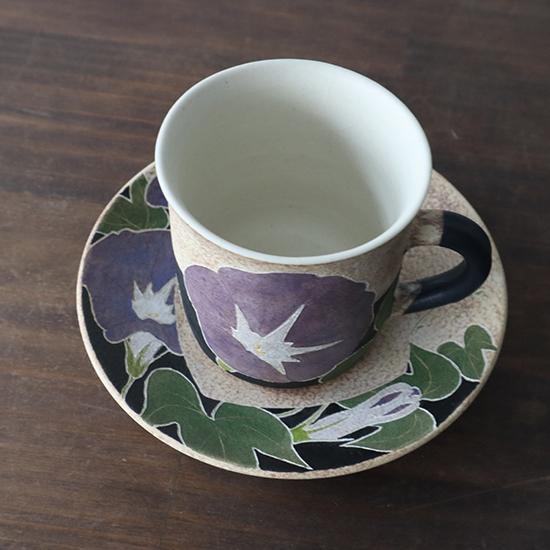 コーヒーカップ 朝顔 花 笠間焼 大貫博之 おしゃれ 陶器 プレゼント 70