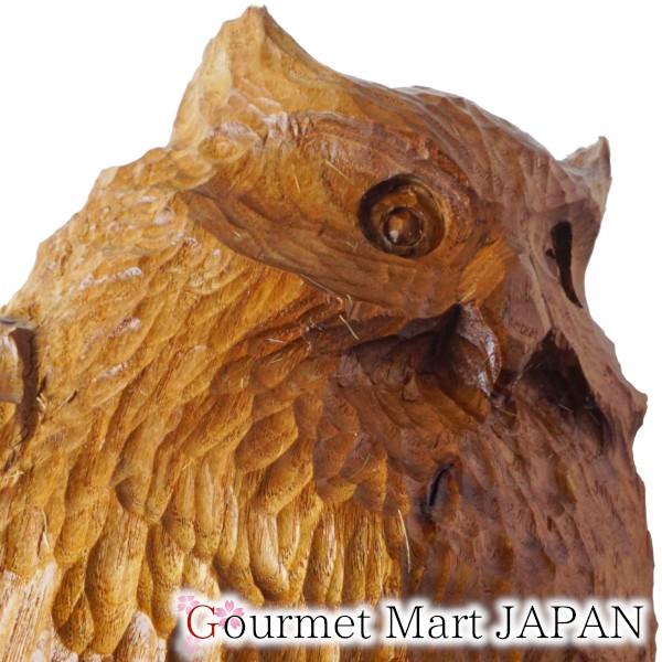 202.アイヌ木彫制作、手作り品40点数 シマフクロウ、その他、極小品 木彫シマフクロウ「コタンコロカムイ」槐(えんじゅ) ※現品のみ 置き物