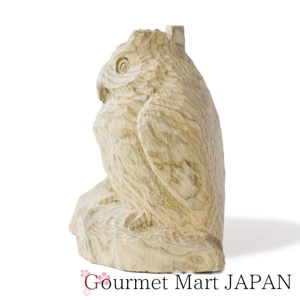 木彫シマフクロウ「コタンコロカムイ 夫婦」埋れ木 ※現品のみ 置き物