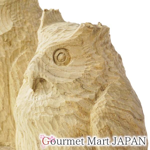 木彫シマフクロウ「コタンコロカムイ 夫婦」埋れ木 ※現品のみ 置き物
