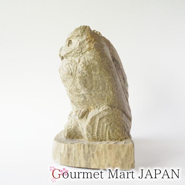 木彫シマフクロウ「コタンコロカムイ 二羽 台彫」埋れ木 ※現品のみ