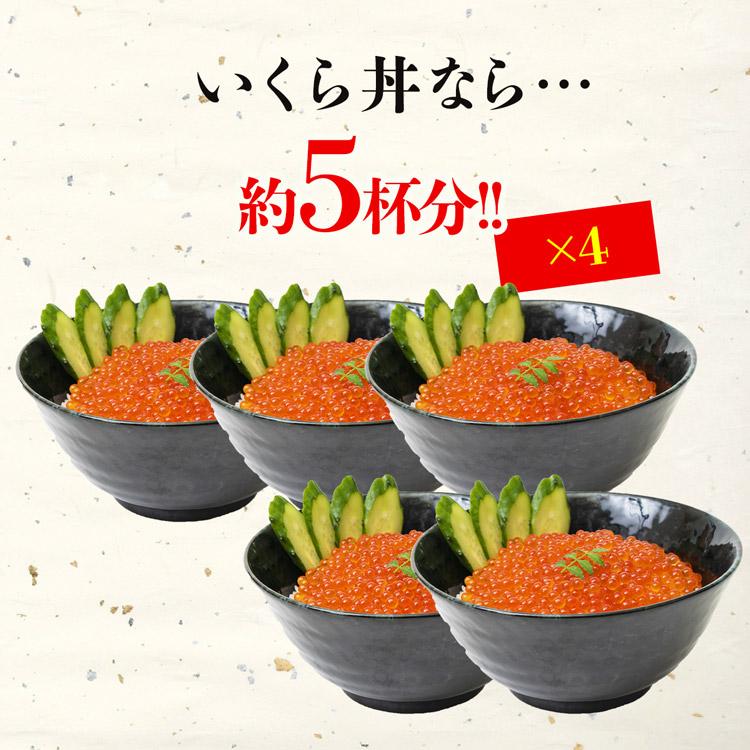 いくら 醤油漬け 250g×4パック 計1kg 粒は小さいけど味は抜群！ サーモン トラウト イクラ 丼 軍艦 手巻き寿司 ちらし寿司の画像