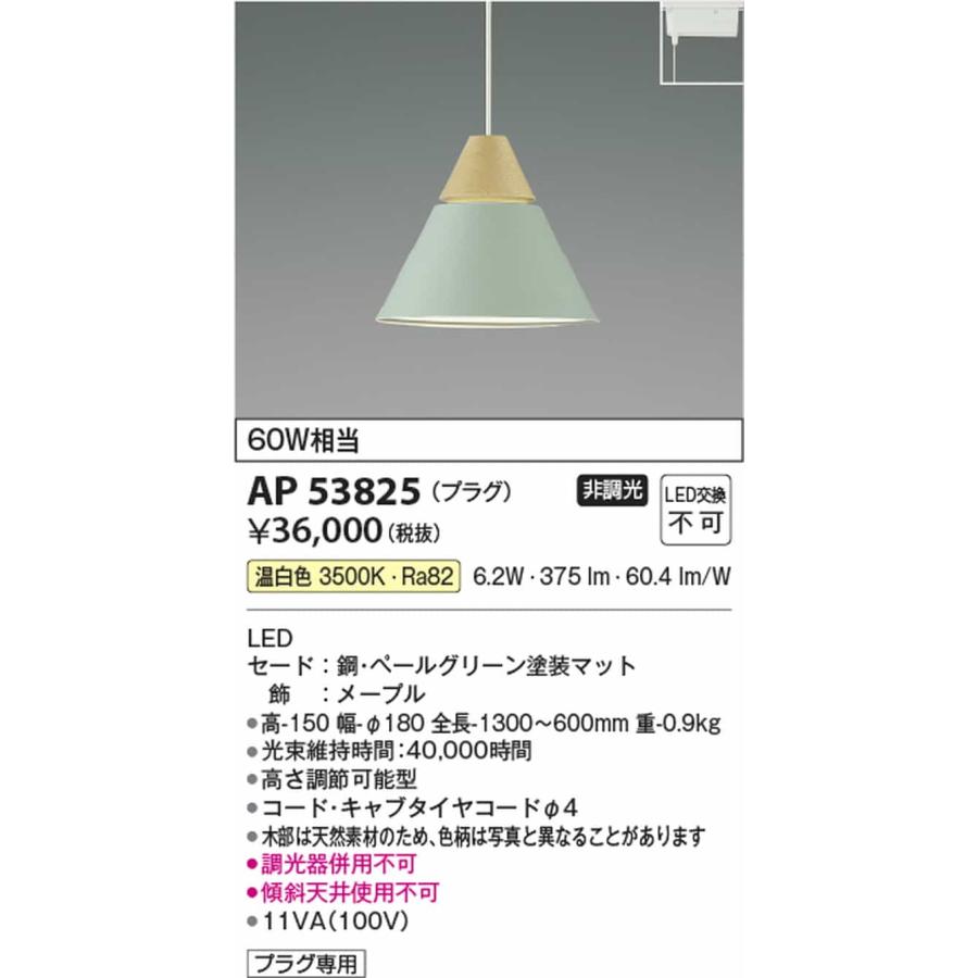 AP53825 コイズミ照明 ペンダントライト 白熱灯器具60W相当 温白色