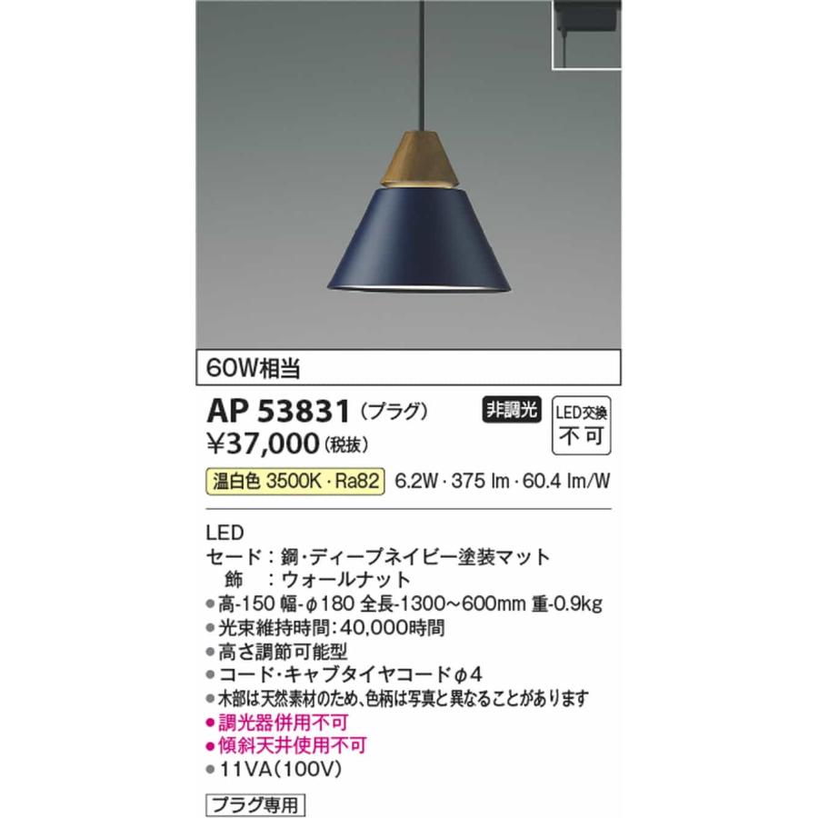 AP53831 コイズミ照明 ペンダントライト 白熱灯器具60W相当 温白色 レール取付専用_1