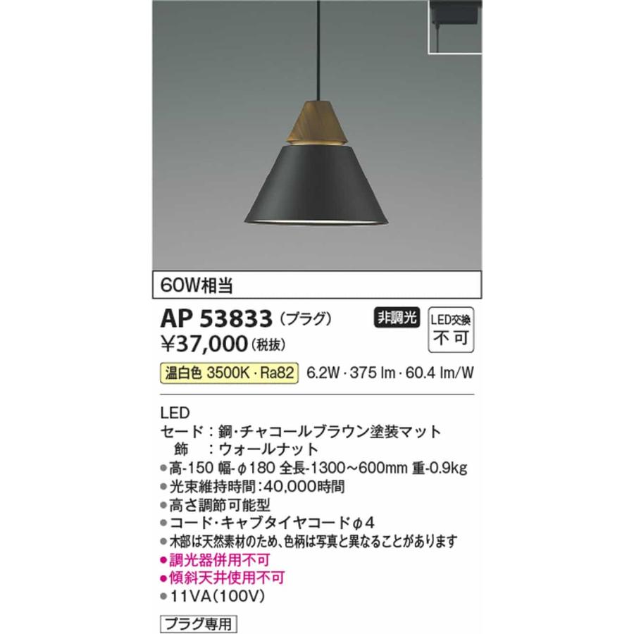 AP53833 コイズミ照明 ペンダントライト 白熱灯器具60W相当 温白色 レール取付専用_1