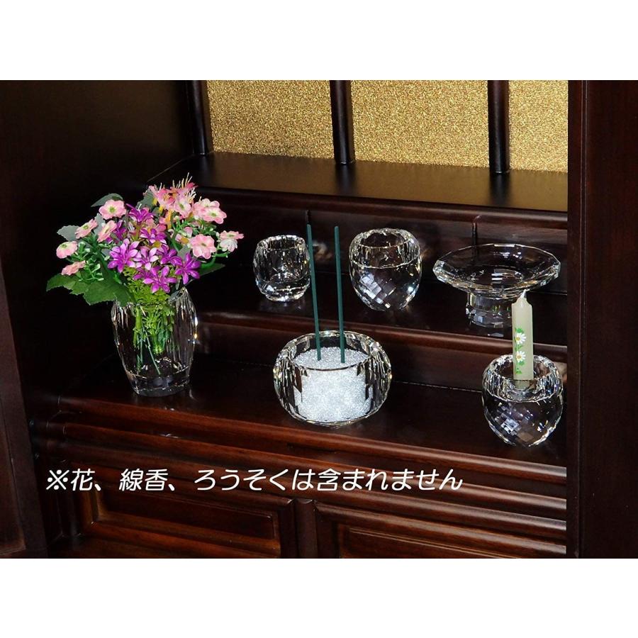 花蓮】上置き型仏壇・小型仏壇用仏具セット クリスタル仏具