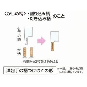 三徳 175mm 堺菊守 洋包丁 SKKバナジウム鋼（口金付・本刃付加工