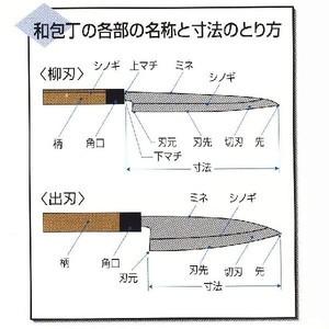 堺菊守 和包丁 本焼 鎌型薄刃（関西型）  240mmの画像